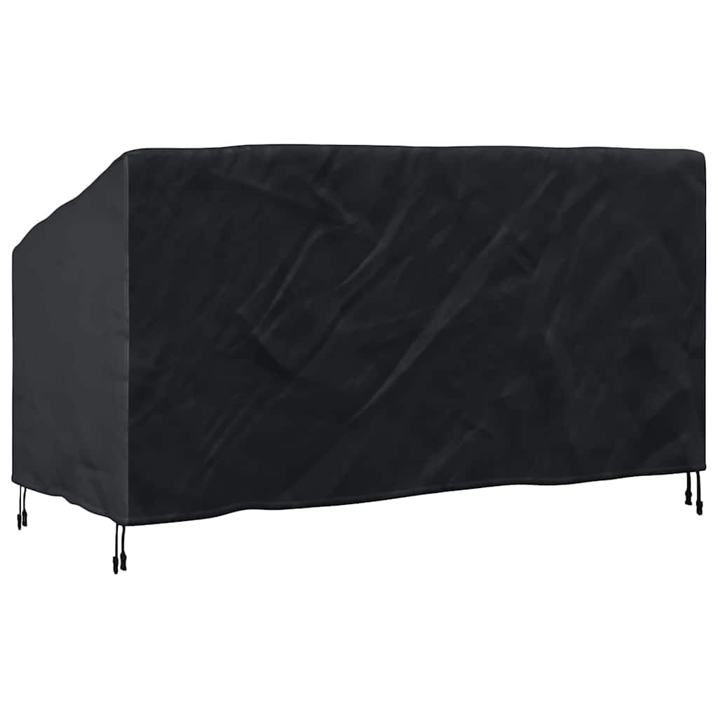 Garden Bench Cover Black 185 x 85 x 65 / 94 cm 210D fabric